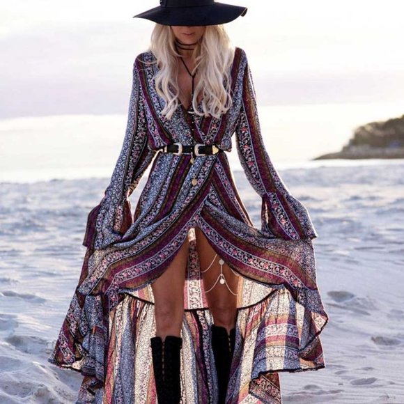 Dresses & Skirts - Boho chic Floral Print Maxi DRess